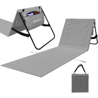 Strandmatte klappbar mit Rückenlehne, tragbare Strandliege mit Gurt – Grau von Tronitechnik