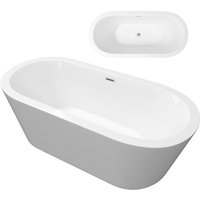 Freistehende Badewanne Piperi 168 x 80 x 60 – Wanne aus Acryl mit Siphon / Ablaufgarnitur in weiß Luxus Badewanne im Nostalgielook - Tronitechnik von Tronitechnik