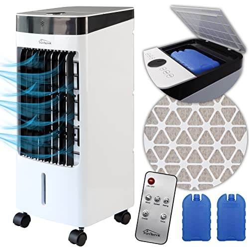 TroniTechnik® LK04 Klimaanlage ohne Abluftschlauch, 3-in-1 Air Cooler, Leiser Ventilator, Luftbefeuchter & Nachtmodus, Mobiles Klimagerät mit Wasserkühlung, Luftkühler 80 Watt, Luftstrom 310m³/h von Tronitechnik