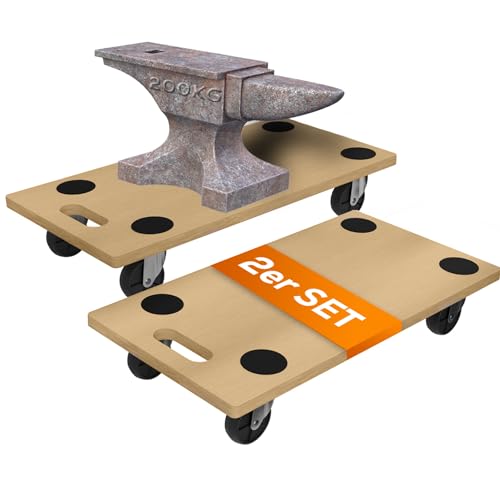 Tronitechnik® Rollbrett TT-RB 02 Set (2 Stück) Transportroller rutschfest je 200 kg Tragfähigkeit,Möbel Transporthilfe für Umzug | Transport Rollbrett für Umzug & Werkstätten - Rollbretter Transport von Tronitechnik
