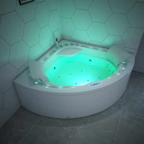 Tronitechnik® Eckwhirlpool Andros 160x160 Eckwanne Badewanne mit Whirlpool und Airpool Unterwasser LEDs inkl. Spülfunktion des Rohrsystems von Tronitechnik
