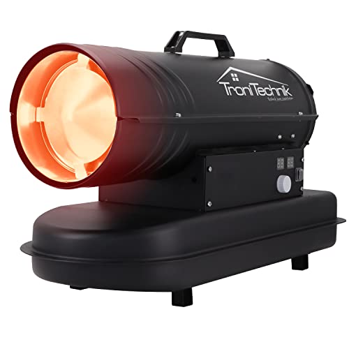 Tronitechnik® Heizkanone Dieselheizgebläse Dieselheizer 20kW Diesel betriebener Heißluftgenerator Heizgerät Bauheizer Heizer mit 19l Tank, Digitale Temperaturanzeige, Überhitzungsschutz von Tronitechnik