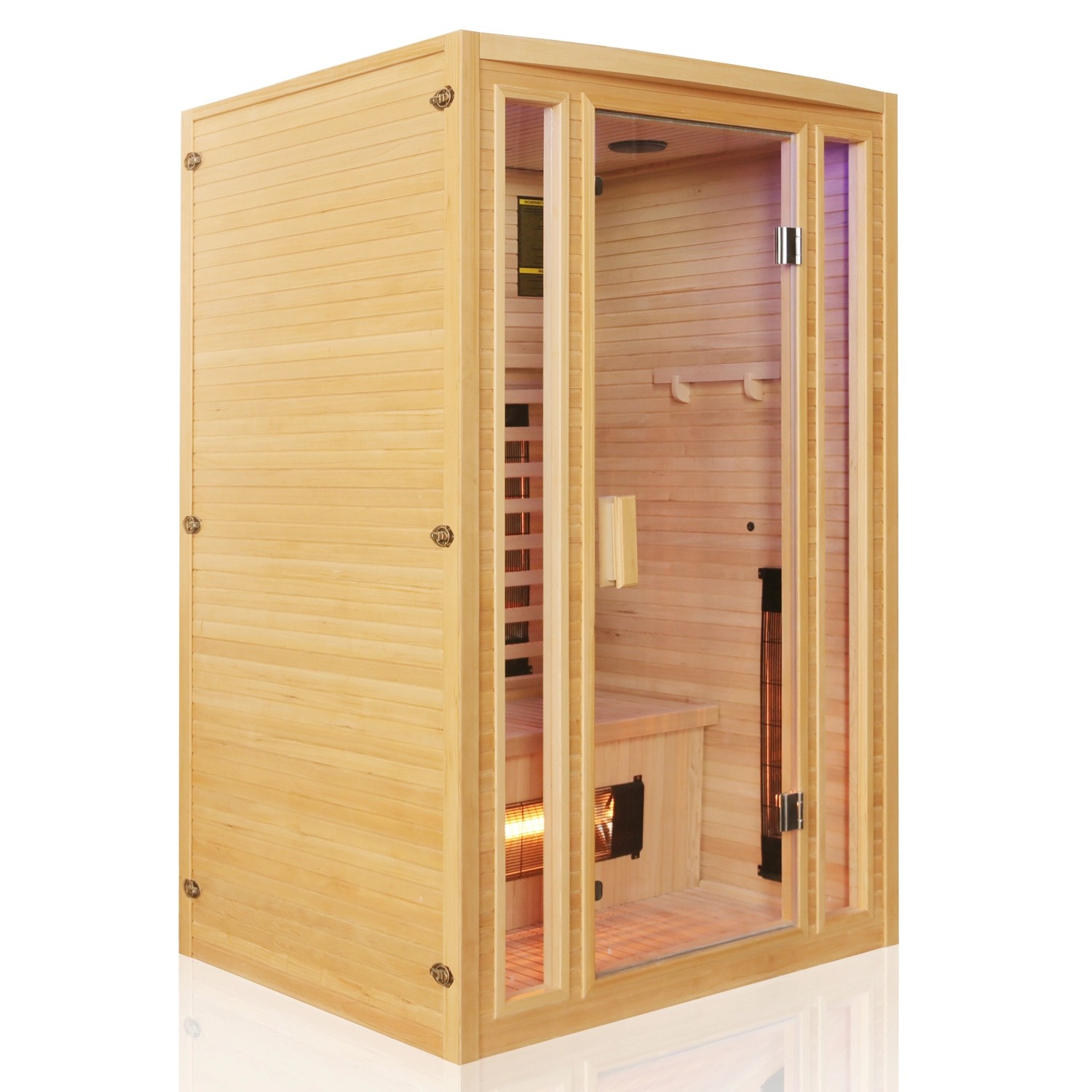 Tronitechnik Infrarotkabine Infrarotsauna Manila 120Cm X 100Cm Inkl 5 Vollspektrumstrahler 2 Personen Led Hemlock von Tronitechnik