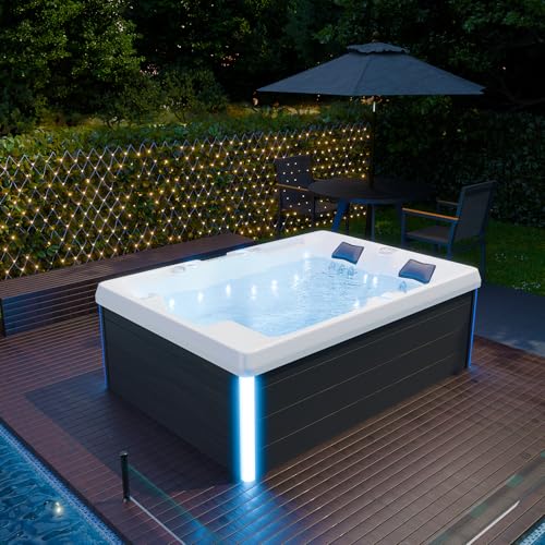 Tronitechnik Outdoor Whirlpool Spa ELBA Außen Whirlpool weiß 210cm x 150cm mit Heizung, Hydromassage, Sanitäracryl und Farblichtherapie von Tronitechnik
