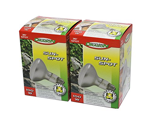 TropicShop Dragon - Reptilien Basking Spot - Sun Spot 100 Watt Value Pack (Doppelpack) von TropicShop