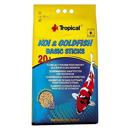 KOI&Goldfish Basic Sticks 20L / 1600g - Teichfischfutter, schwimmende Sticks für die tägliche Fütterung von Koi, Goldfischen von Tropical