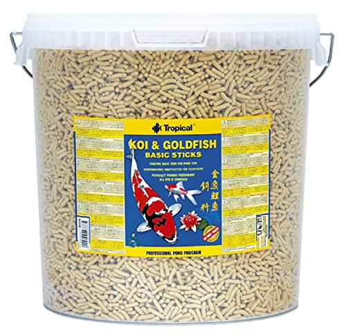 KOI&Goldfish Basic Sticks 21L / 1600g - Teichfischfutter, schwimmende Sticks für die tägliche Fütterung von Koi, Goldfischen von Tropical