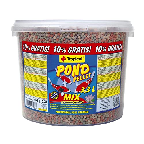 Pond Pellet Mix 3,3L / 462g - Futter für Koi & Goldfische – Tropisches Pelletfutter für Zierfische im Gartenteich – Farbfördernd & mit reduziertem Phosphorgehalt Pond Pellet Mix 3,3L / 462g - Futter für Koi & Goldfische – Tropisches Pelletfutter für Zierfische im Gartenteich – Farbfördernd & mit reduziertem Phosphorgehalt von Tropical
