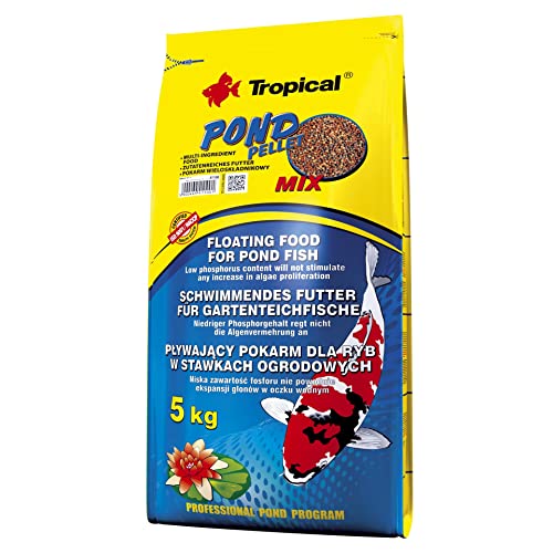 Tropical Pond Pellet Mix 5kg - Schwimmendes Teichfischfutter-Pellets für Goldfische, Koi und alle Kaltwasserfische von Tropical