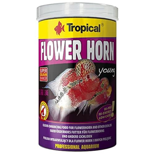 Tropical Flower Horn Young Pellet, mit Vitamin C, 1er Pack, 380 g/1000 ml von Tropical