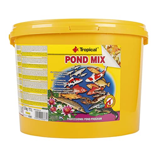 Tropical Pond Mix 11L / 1,6kg - Mischung aus Mehreren Futtersorten für die tägliche Fütterung von Teichfischen von Tropical