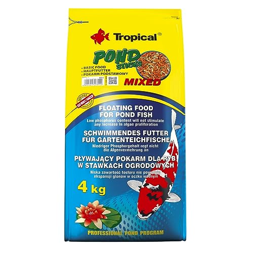 Tropical Pond Sticks Mixed 4kg - Schwimmende Teichfischfutter-Sticks für Goldfische, Koi und alle Kaltwasserfische von Tropical