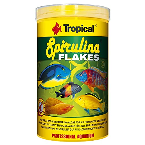 Tropical Spirulina Flakes Pflanzliches Flockenfutter mit Spirulina, 1er Pack (1 x 1 l) von Tropical