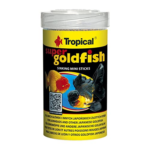 Tropical Super Goldfish Mini Sticks Hauptfutter für Löwenköpfe und andere Goldfische, 60G/100 ml Tropical Super Goldfish Mini Sticks Hauptfutter für Löwenköpfe und andere Goldfische, 60G/100 ml von Tropical