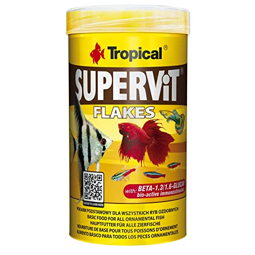Tropical Supervit Premium Hauptfutter, Flockenfutter für alle Zierfische, 1er Pack (1 x 250 ml) von Tropical