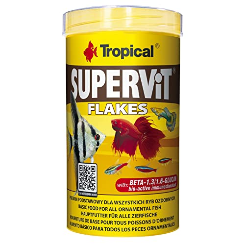 Tropical Supervit Premium Hauptfutter, Flockenfutter für alle Zierfische, 1er Pack (1 x 500 ml) von Tropical