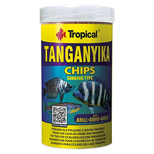 Tropical Tanganyika Chips - Zutatenreiche, sinkende Spezialfutter-Chips für große Tanganjikasee-Cichliden, 1er Pack (1 x 250 ml) von Tropical
