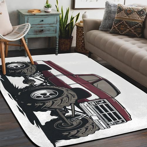 American Monster Truck Auto-Teppich für den Innenbereich, groß, rutschfest, 203 x 147 cm, für Wohnzimmer, Schlafzimmer, Küche, Esszimmer, Kinderzimmer American Monster Truck Auto-Teppich für den Innenbereich, groß, rutschfest, 203 x 147 cm, für Wohnzimmer, Schlafzimmer, Küche, Esszimmer, Kinderzimmer von TropicalLife