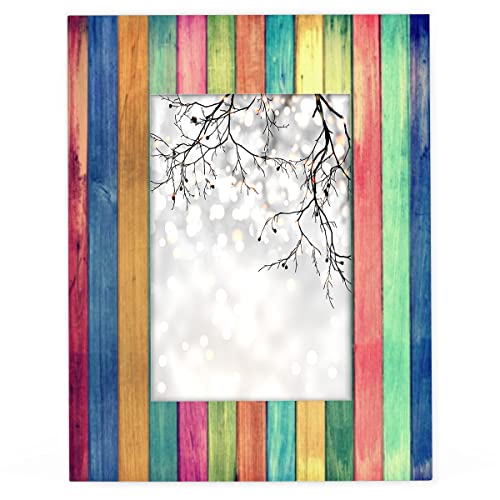 Bilderrahmen aus Holz, 35,6 x 27,9 cm, Regenbogen-Muster, f¨¹r Tisch- und Wandmontage Bilderrahmen aus Holz, 35,6 x 27,9 cm, Regenbogen-Muster, f¨¹r Tisch- und Wandmontage von TropicalLife