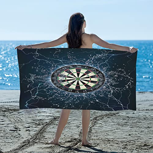 Darts Board Wasser-Strandtuch, Mikrofaser, sandfrei, schnell trocknend, leicht, übergroß, Handtücher für Schwimmbad, Camping, 78,7 x 154,9 cm von TropicalLife