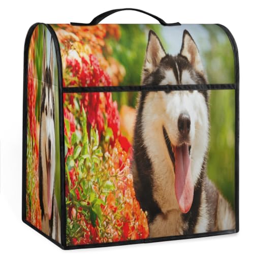 Flower Husky Dog Cover Dust Cover for All 4.4-7.6L Mixer, Dog Coffee Machine Dust Cover Stand Mixer Dust Cover for Kitchen Mixers Accessories von TropicalLife