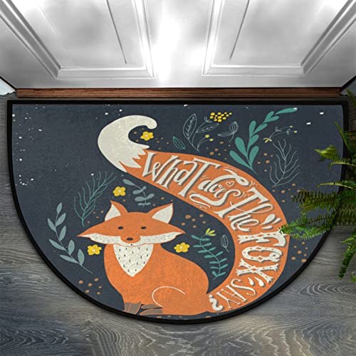 Fußmatte mit Tiermotiven, Fuchs, Blumen, Blätter, halbrund, waschbar, rutschfest, für den Innenbereich, 91,4 x 61 cm Fußmatte mit Tiermotiven, Fuchs, Blumen, Blätter, halbrund, waschbar, rutschfest, für den Innenbereich, 91,4 x 61 cm von TropicalLife