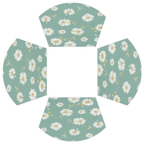 Gänseblümchen Platzsets 4er Set, Gänseblümchen Blumen Keil-Tischsets für runde Tische für Küche Esstisch Zuhause Restaurant Waschbar Rutschfest Hitzebeständig PVC Platzset von TropicalLife