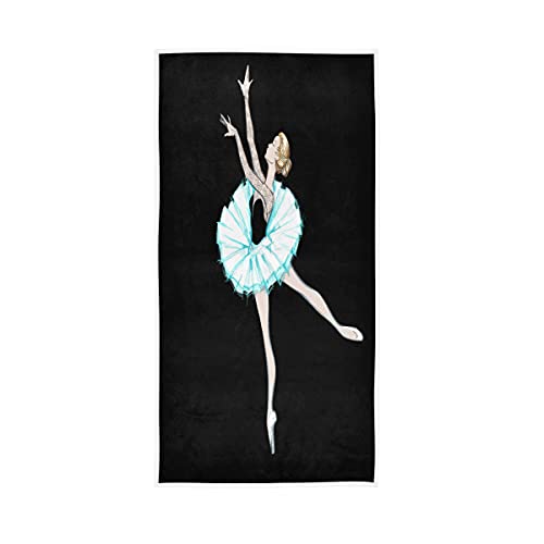 HaJie Mikrofaser-Handtuch für Damen, Ballerina, Ballett, Tänzerin, Handtuch, weiches Gesichts-Waschlappen, Handtuch für Männer und Frauen, Fitnessstudio, Bad, 76 x 38 cm von TropicalLife