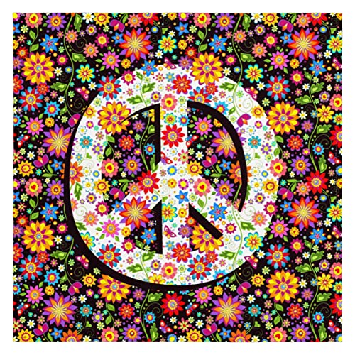 Hippie Peace Tuch Servietten Blumen Frieden Symbol Waschbar Wiederverwendbar K¨¹che Esstisch Servietten 1er Set 50x50cm Hippie Peace Tuch Servietten Blumen Frieden Symbol Waschbar Wiederverwendbar K¨¹che Esstisch Servietten 1er Set 50x50cm von TropicalLife