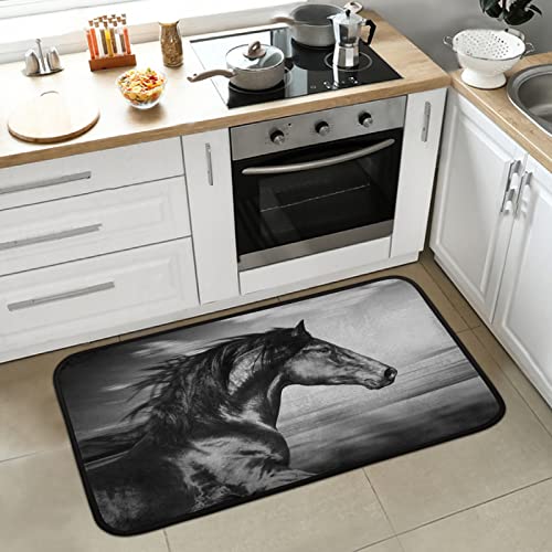K¨¹chenteppich aus Mikrofaser, rutschfest, Pferdemotiv, weich, f¨¹r den Innen- und Au?enbereich, 99 x 51 cm von TropicalLife