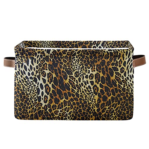 Leopard Skin Print Set von 1 Organizer Storage Bin Faltbare Aufbewahrungsbox mit Griffen für Zuhause Kinderzimmer Kleidung von TropicalLife