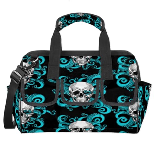 Octopus Totenkopf Werkzeugtasche Totenkopf Multifunktions-Werkzeug-Organizer Handtasche Elektriker Handwerker mit Schultergurt Tote Werkzeugtaschen für Werkzeuge Kleinteile von TropicalLife