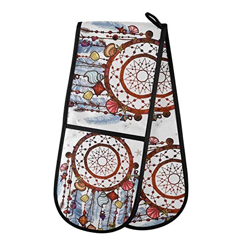 RELEESSS Ofenhandschuhe Boho Traumf?nger Hitzebest?ndig Doppel Ofenhandschuhe Home K¨¹che Kochen Backen von TropicalLife