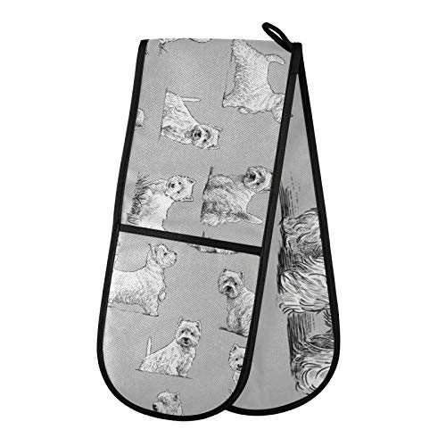 RELEESSS Ofenhandschuhe Scottish Terrier Hund Hitzebest?ndig Doppel-Ofenhandschuhe Home K¨¹che Kochen Backen von TropicalLife