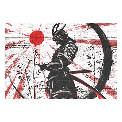 RELEESSS Platzsets Japanischer Samurai Rutschfest Hitzebeständig Waschbar Tischsets 1 Stück von TropicalLife