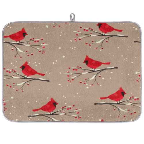 Rote Weihnachts-Vogelschalen Tassen Abtropfmatte Wintermuster saugfähige Mikrofaser Abtropfmatte für Küche Abtropfbrett Arbeitsplatte Matte 40,6 x 45,7 cm Rote Weihnachts-Vogelschalen Tassen Abtropfmatte Wintermuster saugfähige Mikrofaser Abtropfmatte für Küche Abtropfbrett Arbeitsplatte Matte 40,6 x 45,7 cm von TropicalLife
