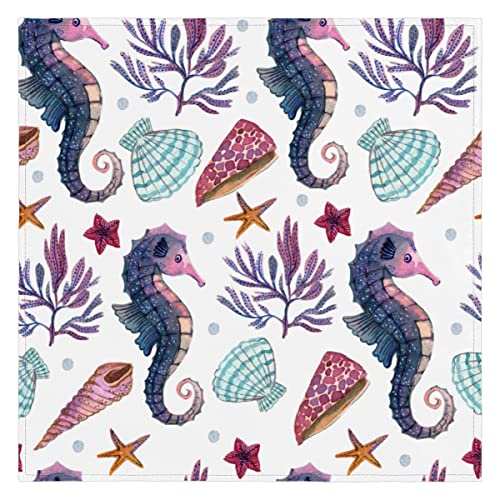 Seepferdchen Seestern Stoffservietten Meeresleben Drucke Waschbar Wiederverwendbare K¨¹Che Esstisch Servietten 1er Set 50x50cm von TropicalLife