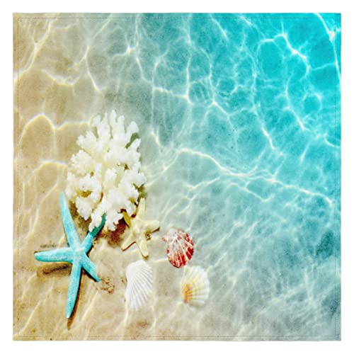 Sommer Meer Strand Seestern Muschel Stoffservietten Niedlich Waschbar Wiederverwendbar K¨¹Che Esstisch Servietten 1er Set 50x50cm von TropicalLife