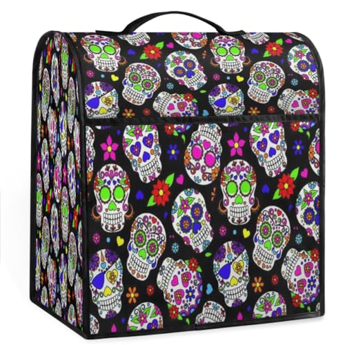 Sugar Flower Skull Cover Dust Cover For All 4.4-7.6 Liter Mixer, Colorful Skull Coffee Machine Dust Cover Stand Mixer Dust Cover for Kitchen Mixers Accessories von TropicalLife