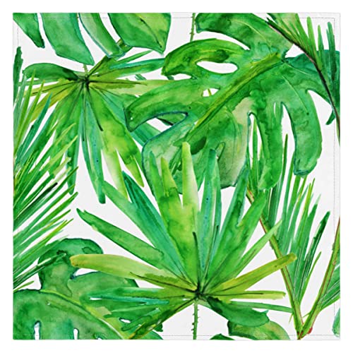 Summer Palm Leaves Stoffservietten Palme Waschbar Wiederverwendbare Küche Esstisch Servietten 1er Set 50x50cm von TropicalLife