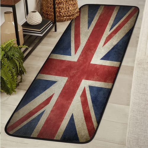 Teppichläufer mit britischer Flagge, Union Jack, für Flur, rutschfest, 60 x 182 cm, Vintage-Stil, UK-Flagge, waschbar, lange Fläche, Läufer für Küche, Eingang, Schlafzimmer von TropicalLife