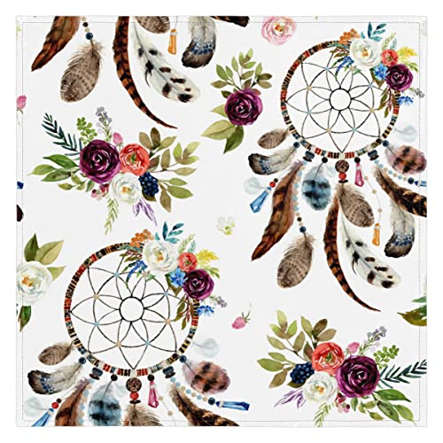 Tribal Dreamcatcher Küche Stoffservietten 6er Set Floral Boho 50x50cm Waschbar Wiederverwendbare Tischservietten für Hotel Restaurant Hochzeit Event Party von TropicalLife