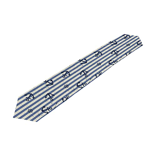 TropicalLife COZYhome Tischläufer 230 cm lang Vintage Anker Marineblau Streifen Tischläufer für Party Hochzeit Küche Wohnzimmer dekorative Kommoden Schal von TropicalLife