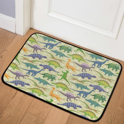 TropicalLife Fußmatte mit Dinosaurier-Muster, 60,9 x 91,4 cm, Dinosaurier-Teppiche für Zimmer, Küche, Zuhause, Bad, Innen- und Außenbereich, rutschfeste Bodenmatte von TropicalLife