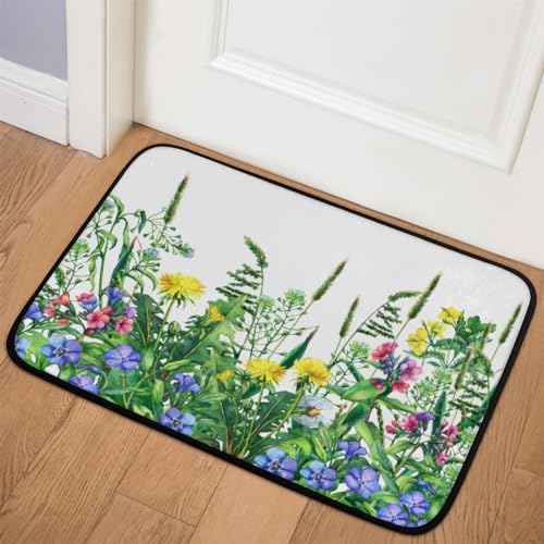 TropicalLife Fußmatte mit Frühlingsblumen, 60,9 x 91,4 cm, mit Blumen, für Zimmer, Küche, Zuhause, Bad, Innen- und Außenbereich, rutschfeste Bodenmatte von TropicalLife