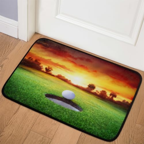 TropicalLife Fußmatte mit Golfball, 50,8 x 78,7 cm, Golfplatz-Teppiche für Zimmer, Küche, Zuhause, Bad, Innen- und Außenbereich, rutschfeste Bodenmatte von TropicalLife