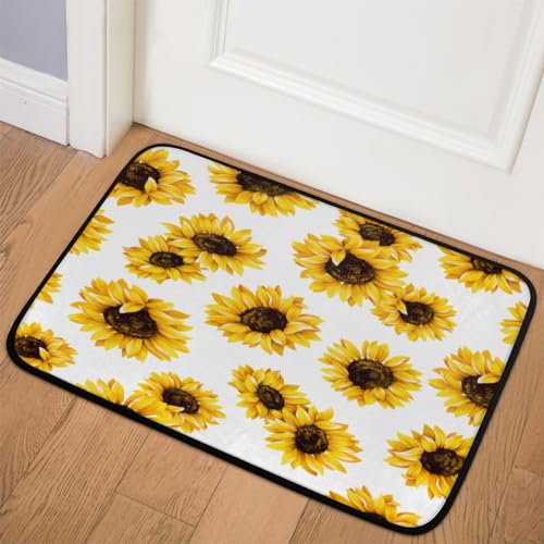 TropicalLife Fußmatte mit Sonnenblumenmuster, 60,9 x 91,4 cm, Sonnenblumen-Teppiche für Zimmer, Küche, Zuhause, Bad, Innen- und Außenbereich, rutschfeste Bodenmatte von TropicalLife