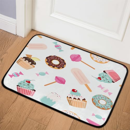 TropicalLife Fußmatte mit süßem Donut-Motiv, 60,9 x 91,4 cm, niedlicher Kuchenbereich, Teppiche für Zimmer, Küche, Zuhause, Bad, Innen- und Außenbereich, rutschfeste Bodenmatte von TropicalLife
