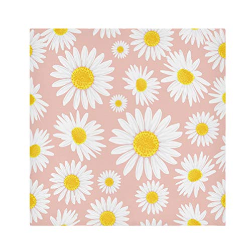 TropicalLife HaJie Servietten Blume Gänseblümchen Blumenmuster Druck Dinner Serviette Papier Satin Polyester Tuch wiederverwendbar Servietten für Tisch Kinder 50,8 x 50,8 cm, 1 Stück von TropicalLife