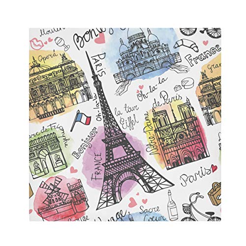 TropicalLife HaJie Servietten Französisch Paris Eiffelturm Zitat Dinner Serviette Papier Satin Polyester Tuch wiederverwendbar Servietten für Tisch Kinder 50,8 x 50,8 cm, 1 Stück von TropicalLife